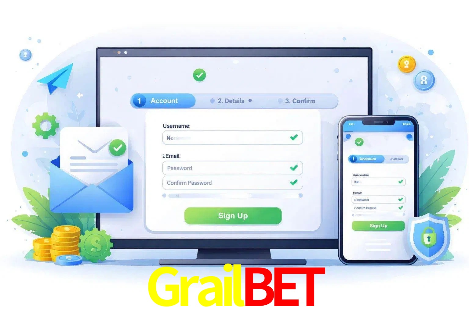 Registro de nuevo usuario y configuración de cuenta Grailbet